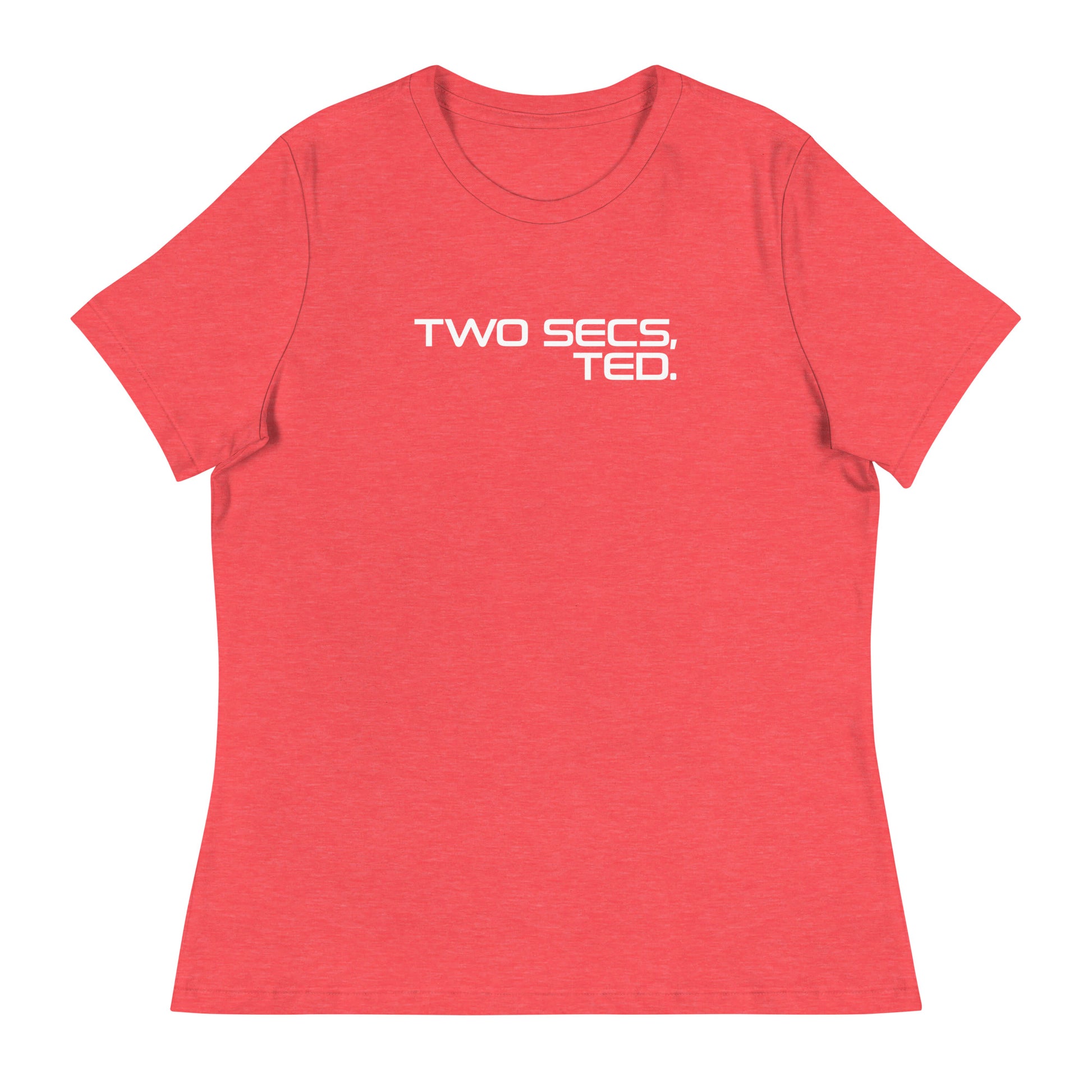 Two Secs Ted Stacked F1 Racing Women's Relaxed T-Shirt in Heather Red