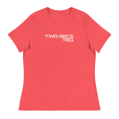 Two Secs Ted Stacked F1 Racing Women's Relaxed T-Shirt in Heather Red