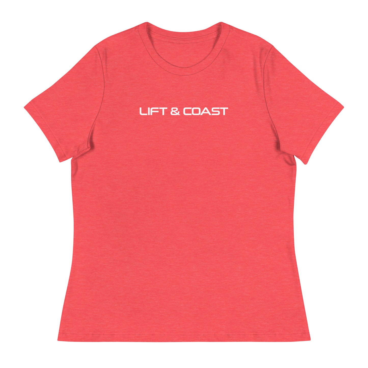 Lift and Coast F1 Racing Women's Relaxed T-Shirt in Heather Red