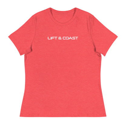 Lift and Coast F1 Racing Women's Relaxed T-Shirt in Heather Red
