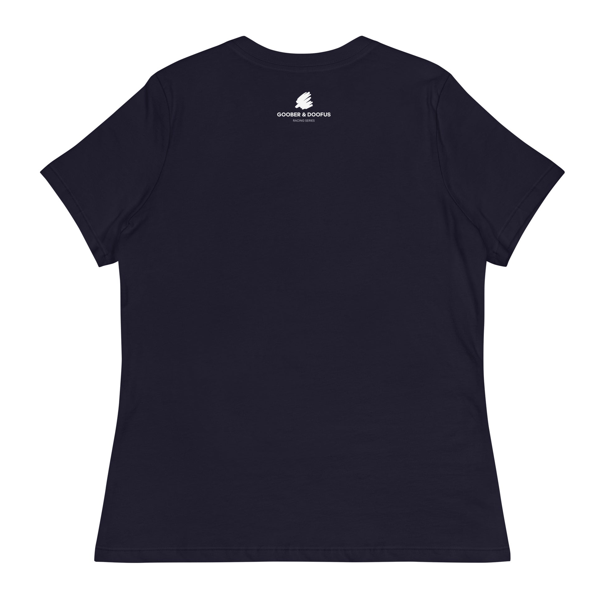 Box Box Text F1 Racing Women's Relaxed T-Shirt in Navy Blue