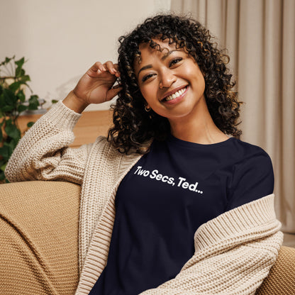 Two Secs Ted F1 Racing Women's Relaxed T-Shirt in Navy Blue