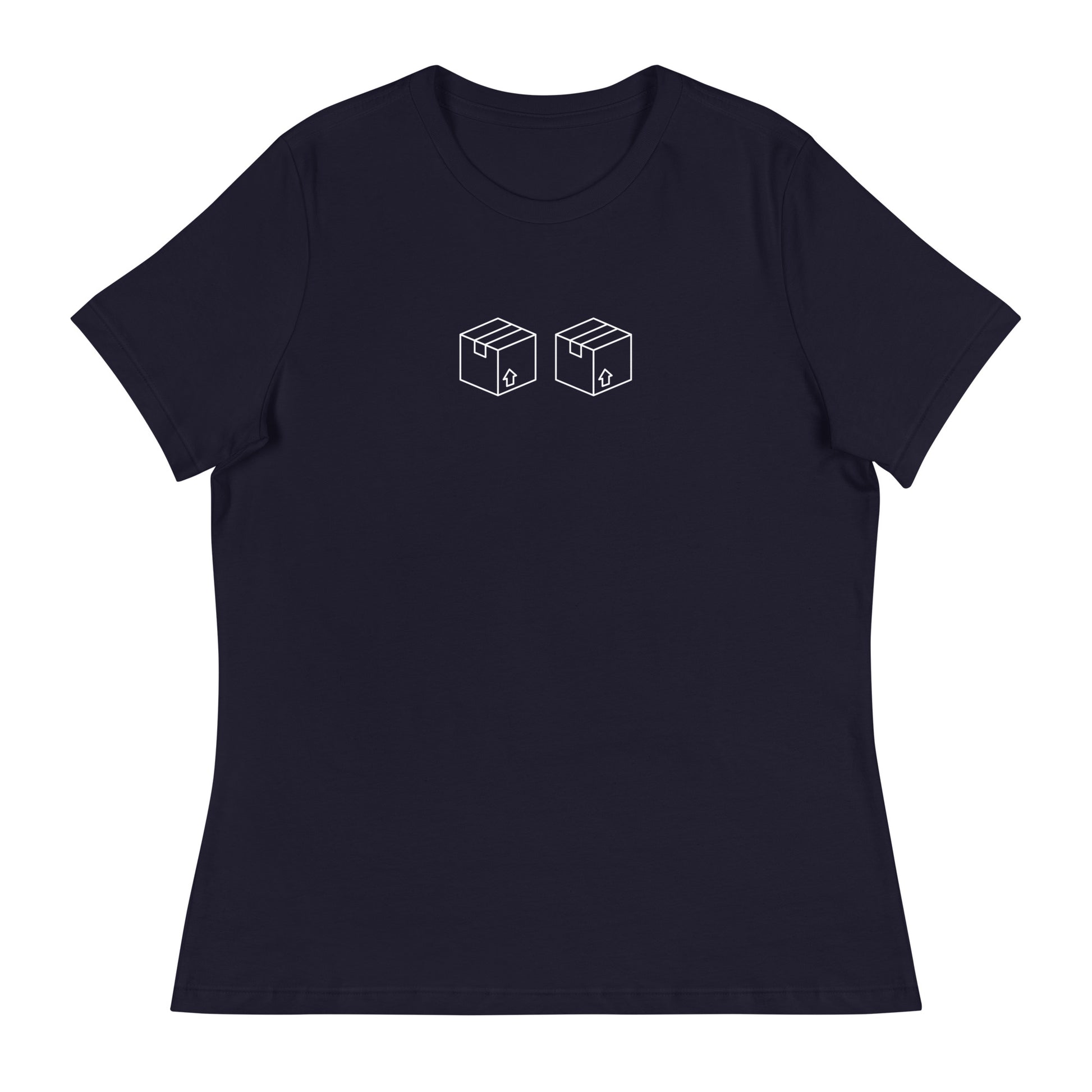 Box Box F1 Graphic Women's Relaxed T-Shirt in Navy Blue