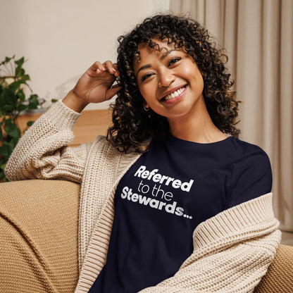 Referred to the Stewards Women's Relaxed T-Shirt in Navy Blue