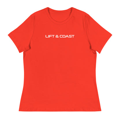 Lift and Coast F1 Racing Women's Relaxed T-Shirt in Poppy Red