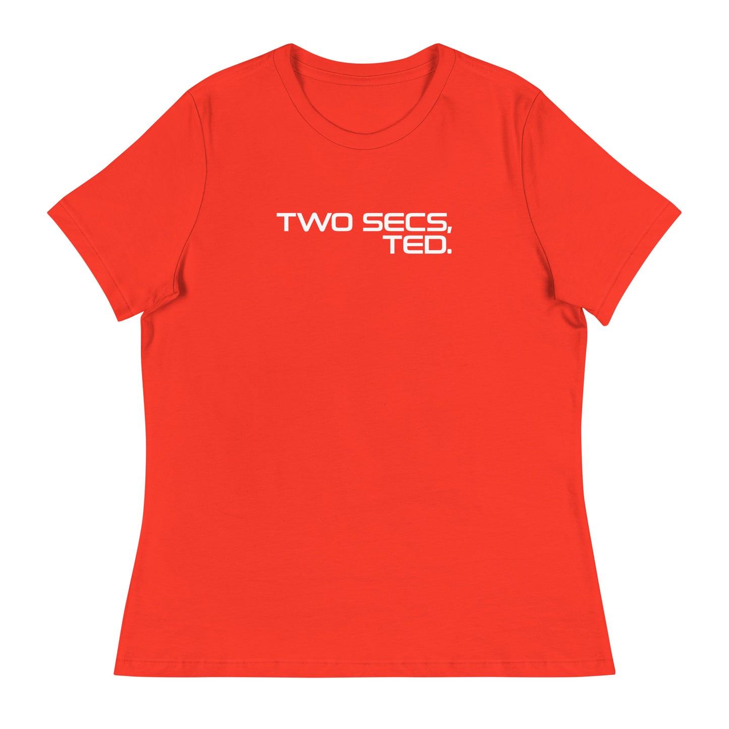 Two Secs Ted Stacked F1 Racing Women's Relaxed T-Shirt in Red