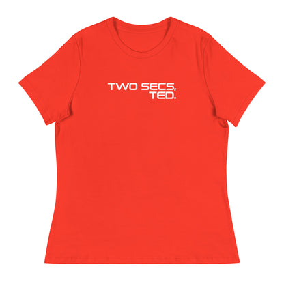 Two Secs Ted Stacked F1 Racing Women's Relaxed T-Shirt in Red