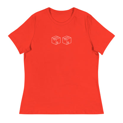 Box Box F1 Graphic Women's Relaxed T-Shirt in Poppy Red
