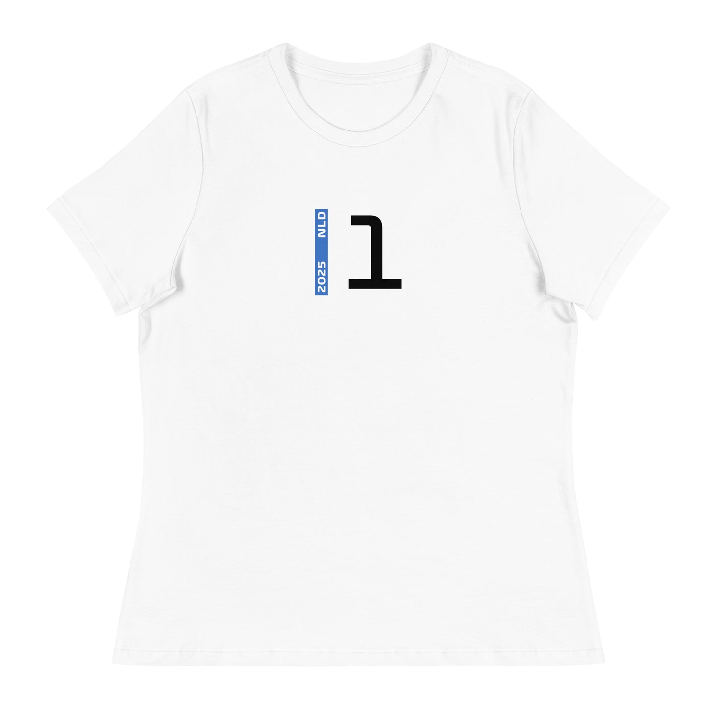 #1 F1 Driver Max Verstappen Women's Relaxed T-Shirt in White