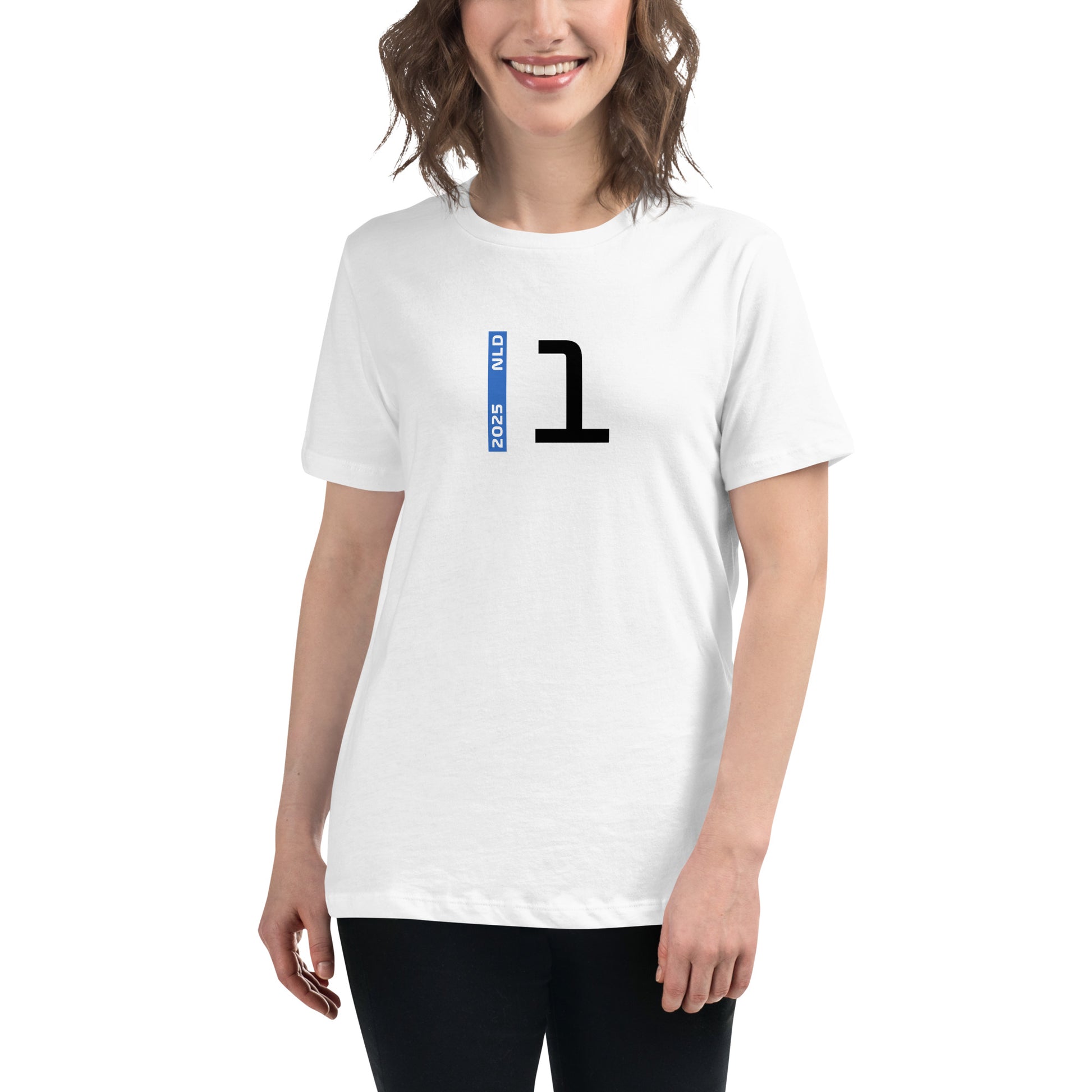 #1 F1 Driver Max Verstappen Women's Relaxed T-Shirt in White