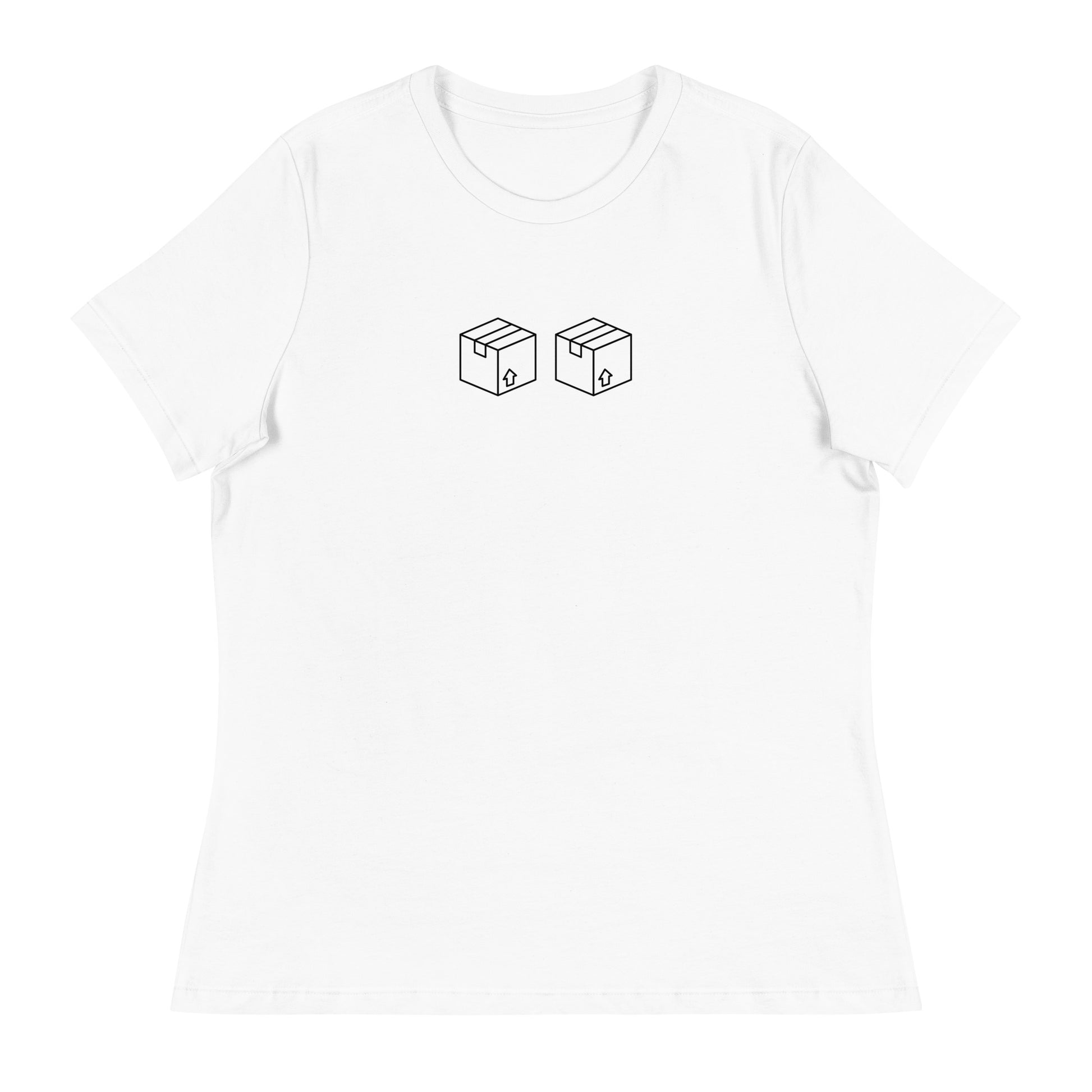 Box Box F1 Graphic Women's Relaxed T-Shirt in White