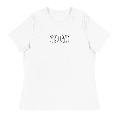 Box Box F1 Graphic Women's Relaxed T-Shirt in White