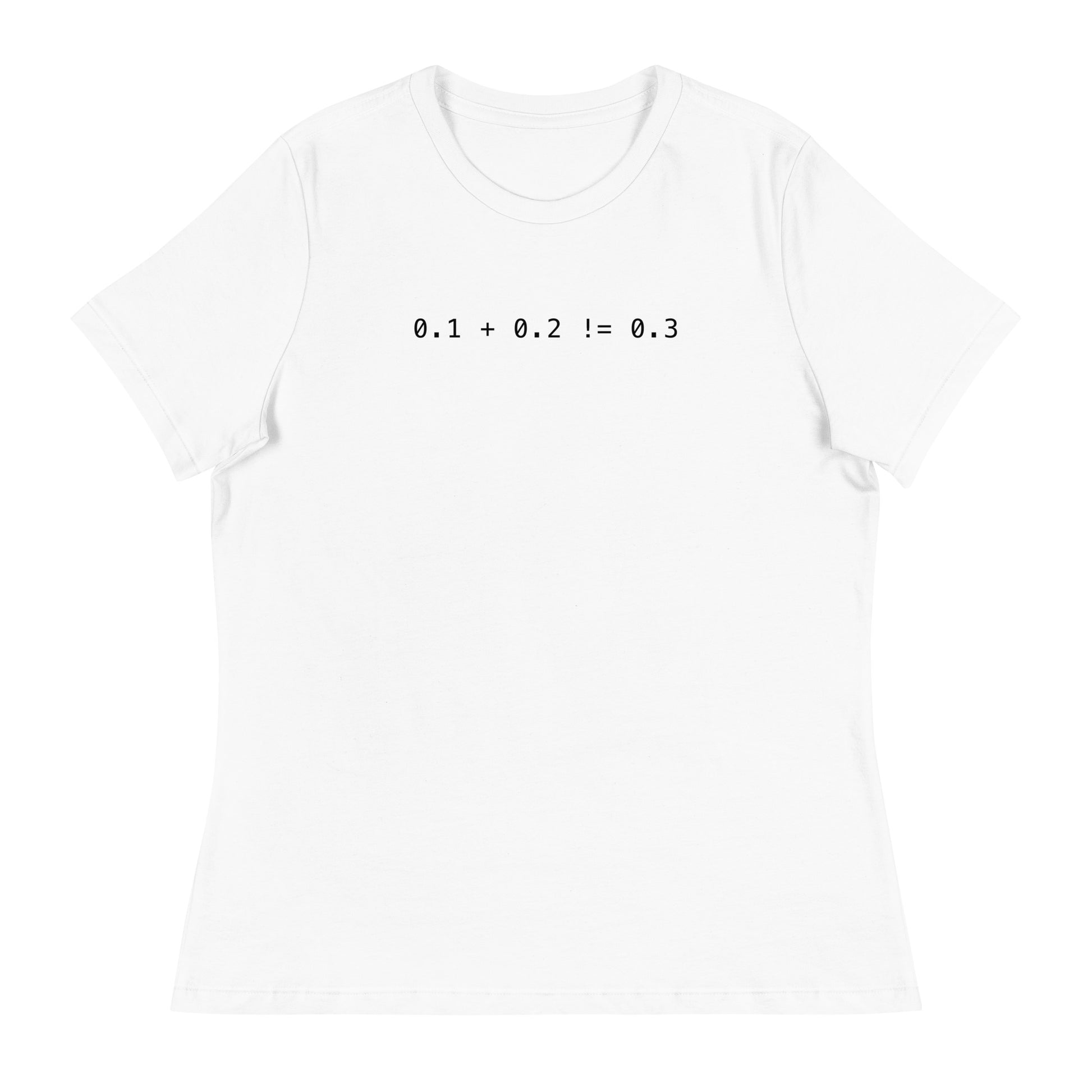 Zero Point One Plus Zero Point Two Does Not Equal Zero Point Three Women's Relaxed T-Shirt in White