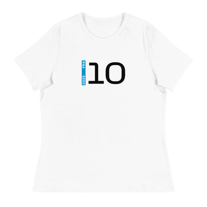 #10 F1 Driver Pierre Gasly Women's Relaxed T-Shirt in White