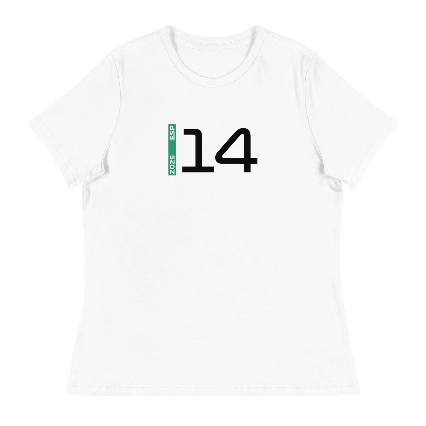 #14 F1 Driver Fernando Alonso Women's Relaxed T-Shirt in White