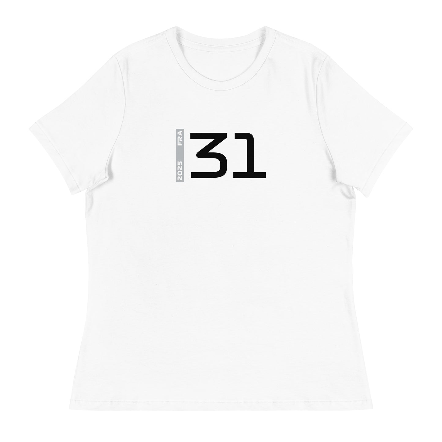 #31 F1 Driver Esteban Ocon Women's Relaxed T-Shirt in White