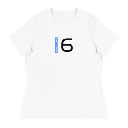 #6 F1 Driver Isack Hadjar Women's Relaxed T-Shirt in White