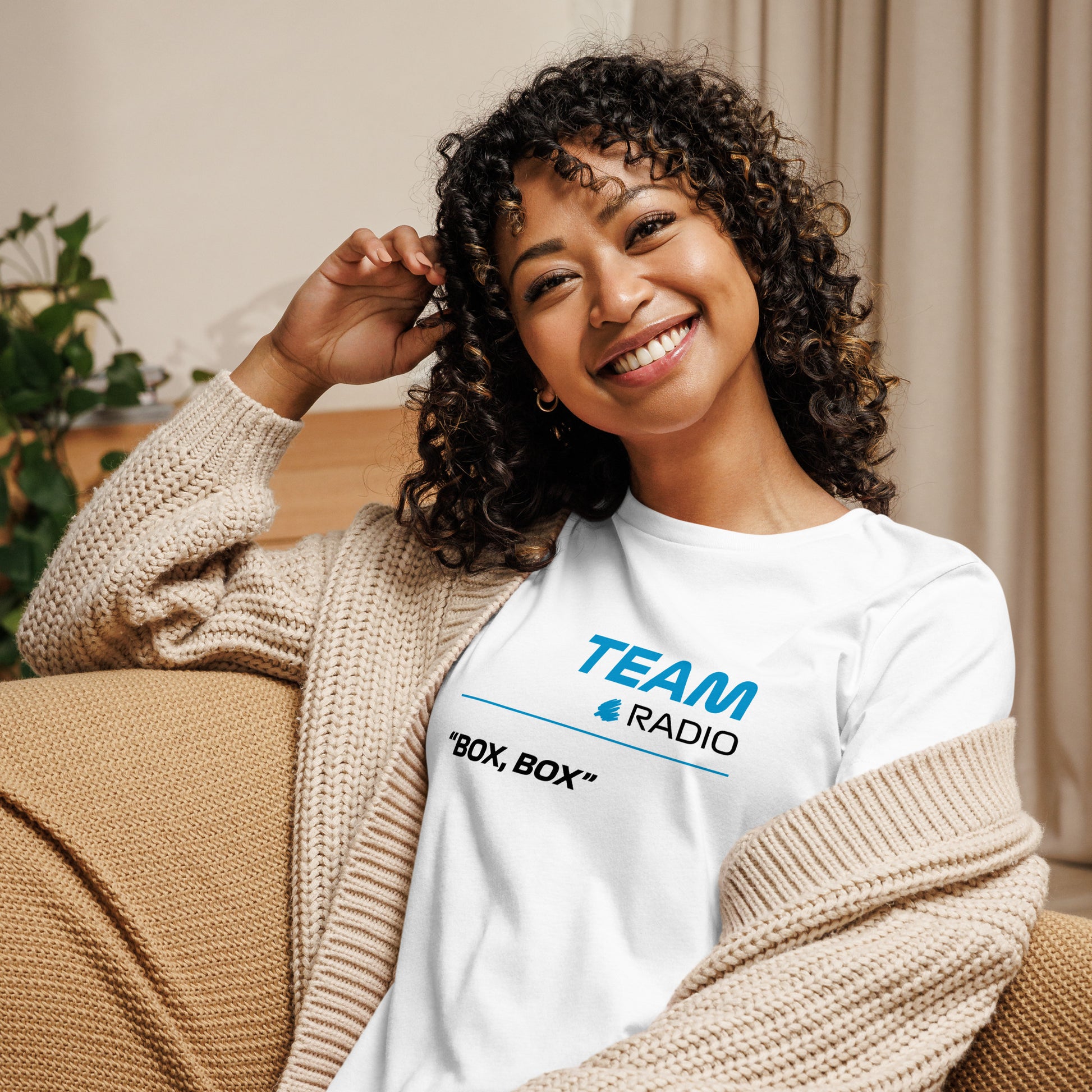Alpine F1 Team Radio Women's White Relaxed Fit T-Shirt
