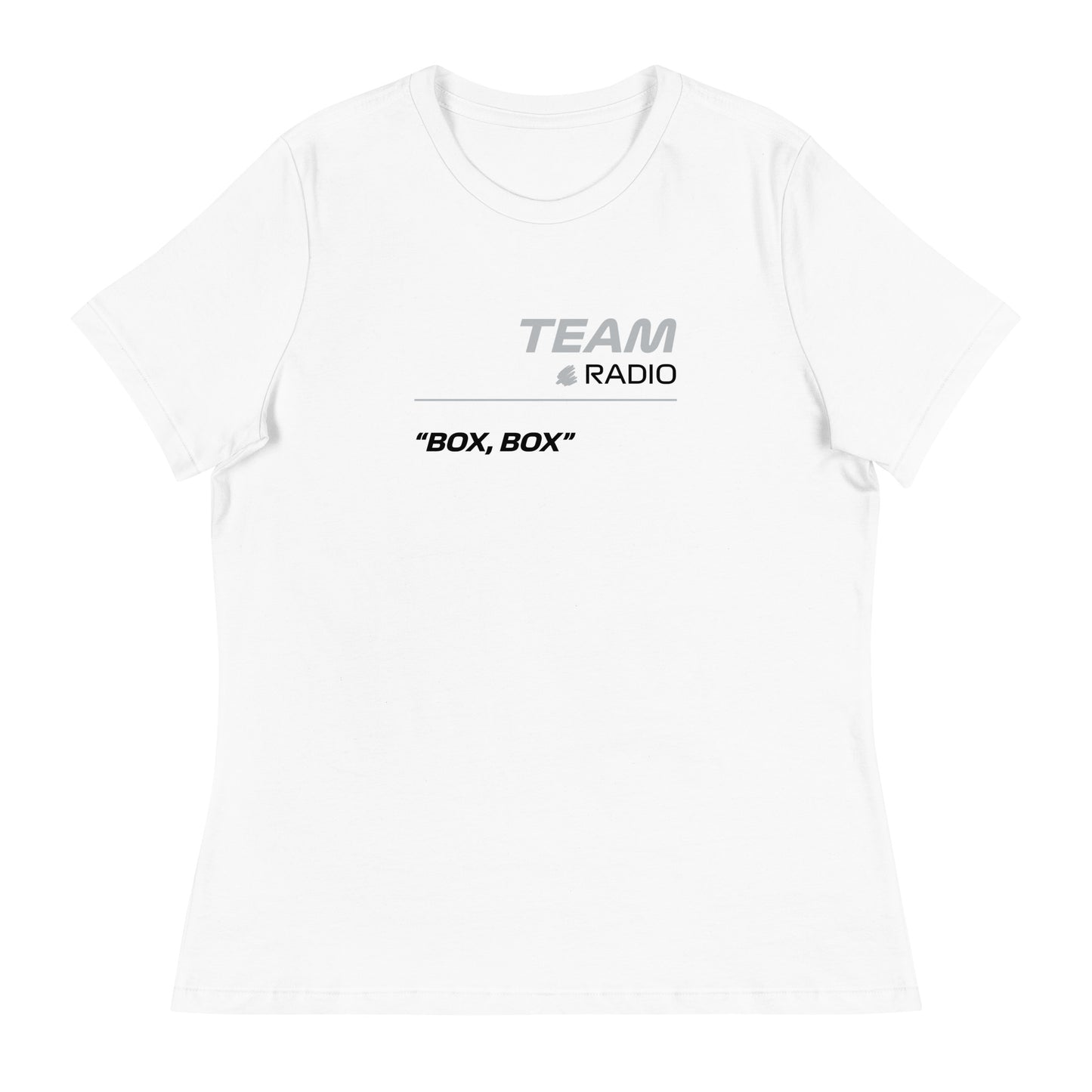 Haas F1 Team Radio Women's White Relaxed Fit T-Shirt