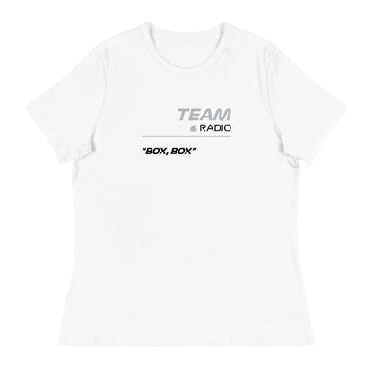 Haas F1 Team Radio Women's White Relaxed Fit T-Shirt