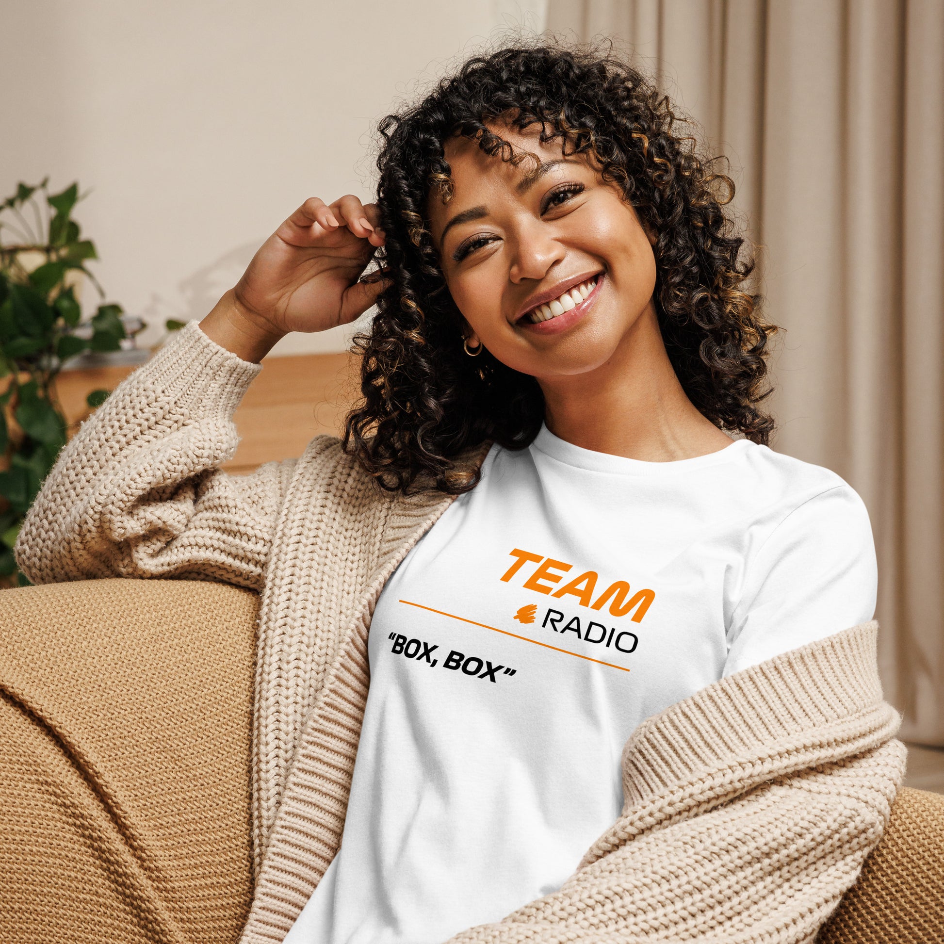 McLaren F1 Team Radio Women's White Relaxed Fit T-Shirt