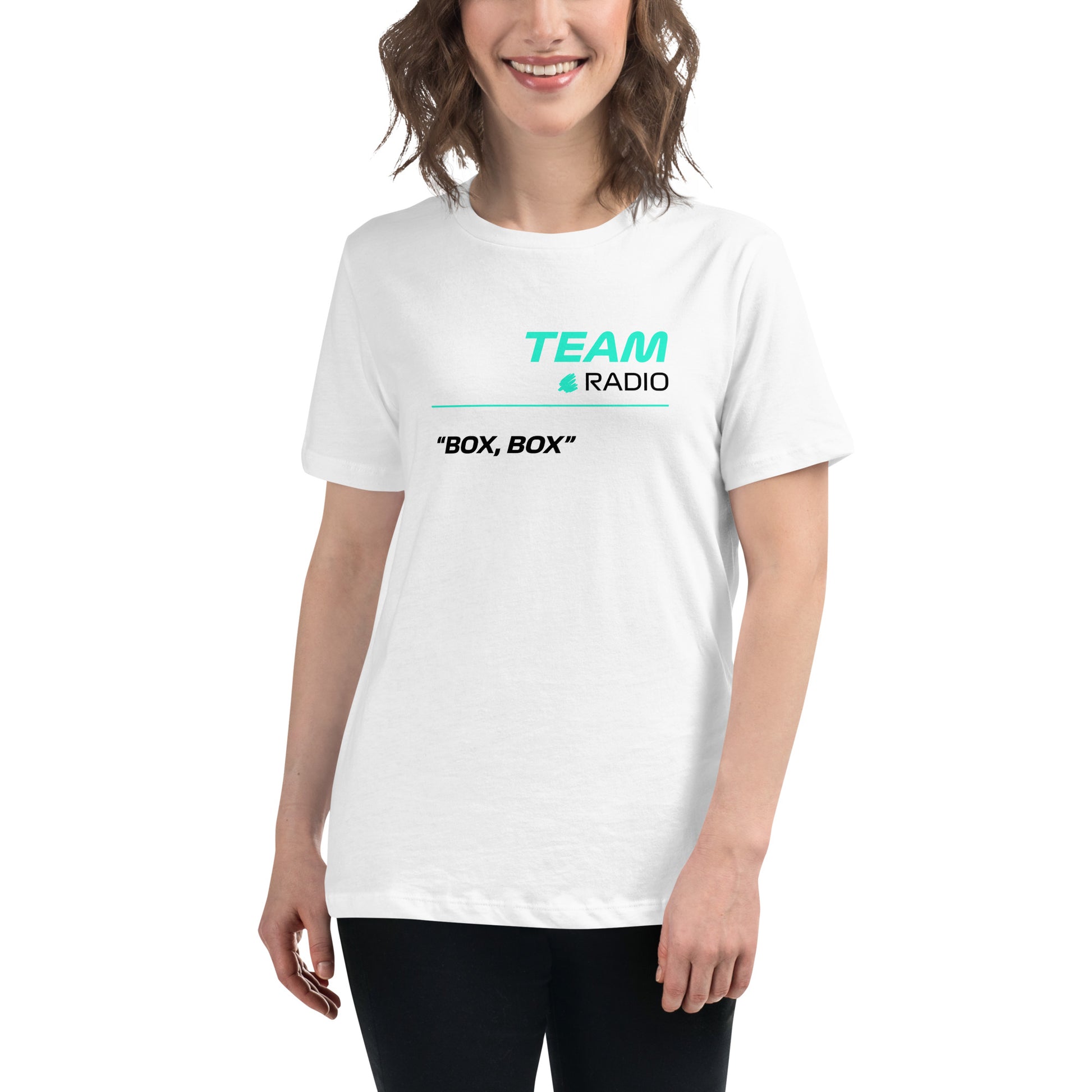 Mercedes F1 Team Radio Women's White Relaxed Fit T-Shirt