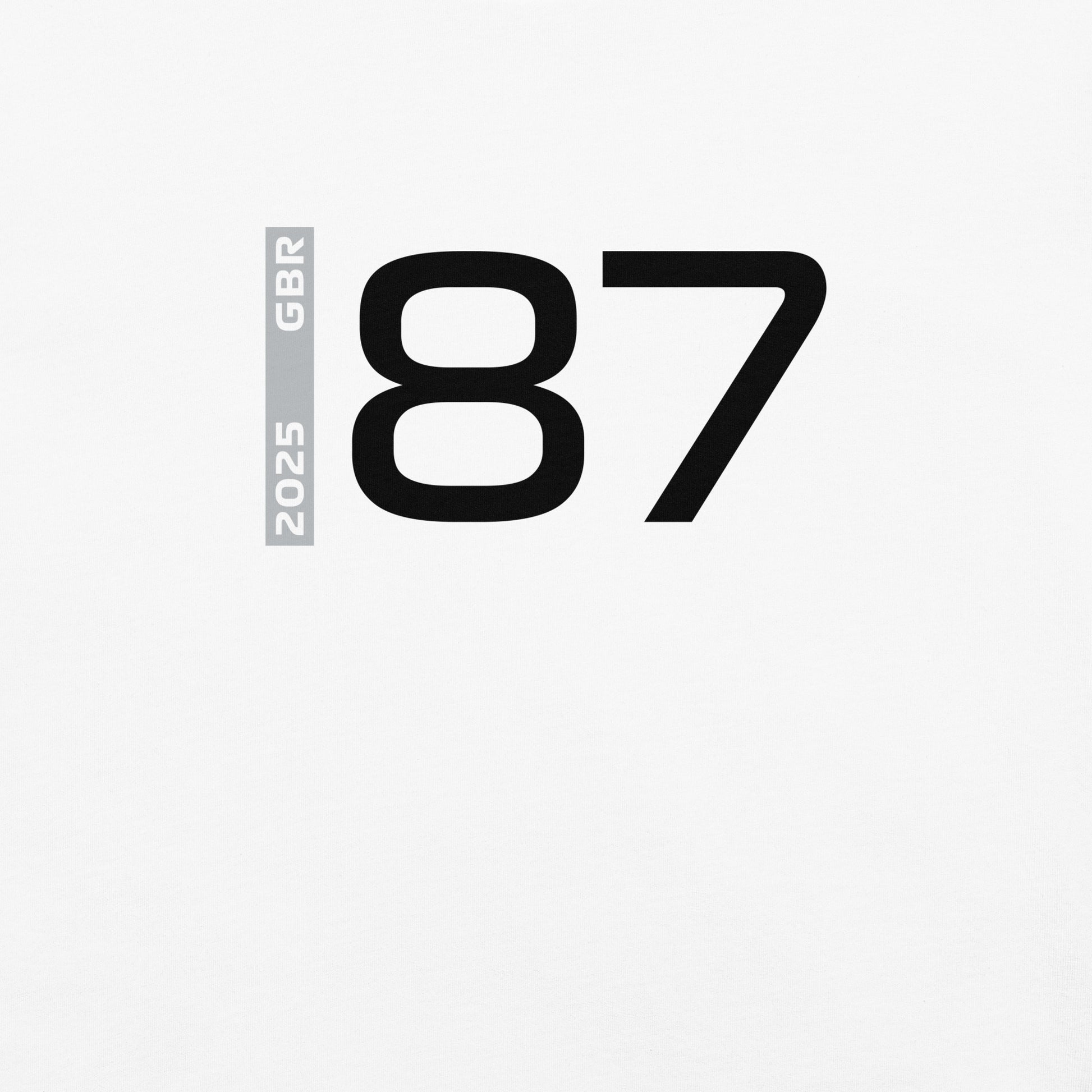 #87 F1 Driver Ollie Bearman Women's Relaxed T-Shirt in White