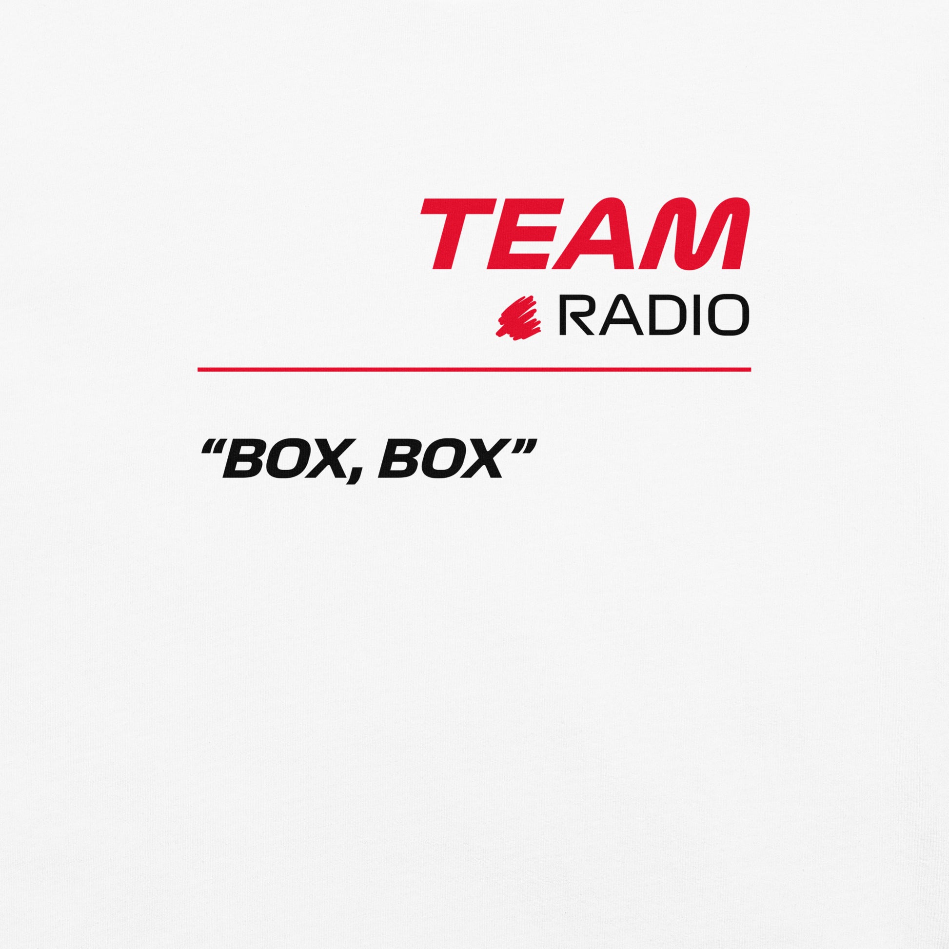 Box Box F1 Ferarri Team Radio Women's Relaxed T-Shirt in White