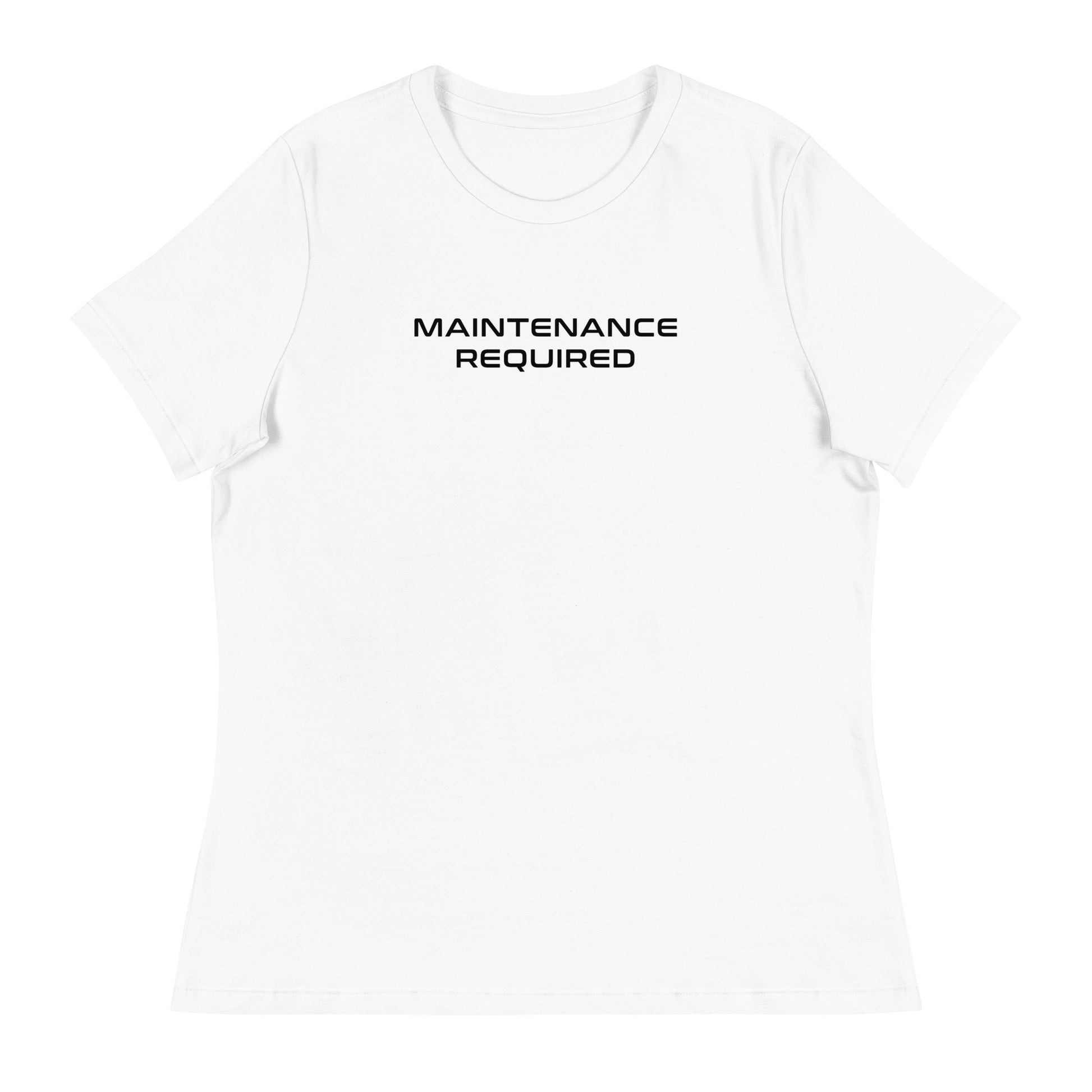 Maintenance Required F1 Racing Women's Relaxed T-Shirt in White