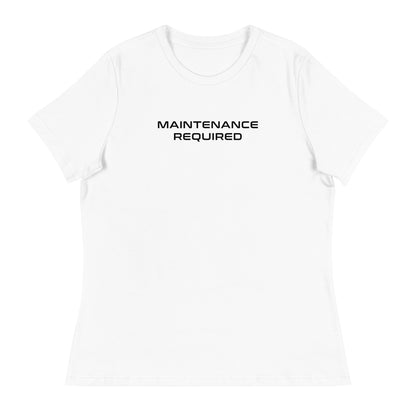 Maintenance Required F1 Racing Women's Relaxed T-Shirt in White