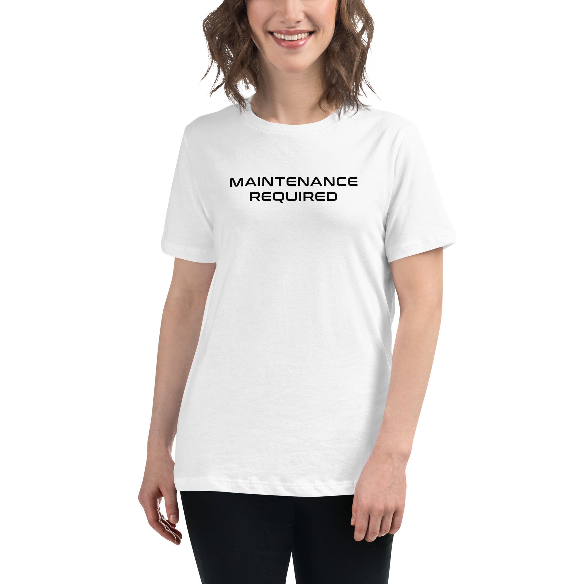 Maintenance Required F1 Racing Women's Relaxed T-Shirt in White