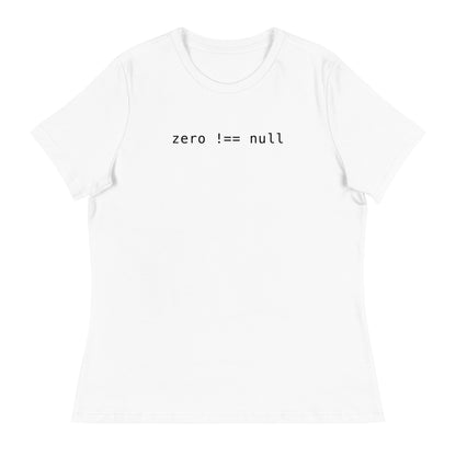 Zero Does Not Equal Null Women's Relaxed T-Shirt in White